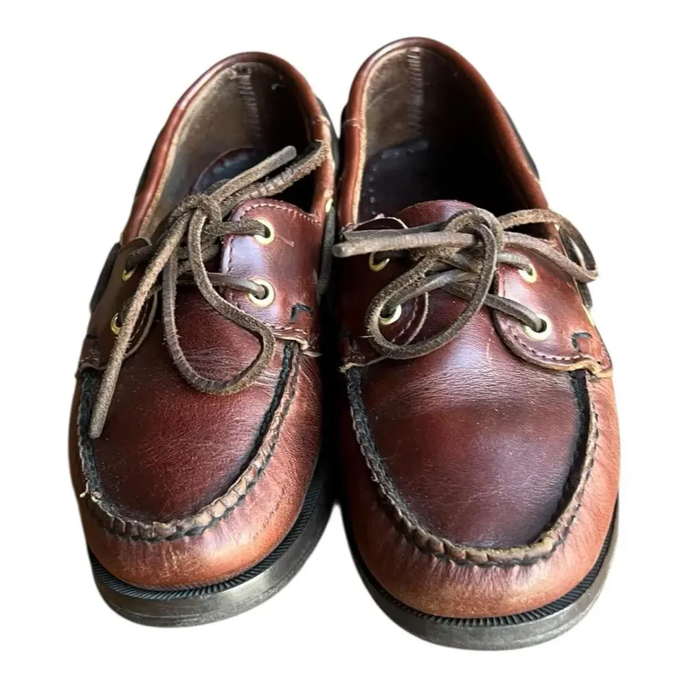Sebago Schooner Brown Oiled Waxy Deck Shoes Women’s Size 7 Preppy Outdoor